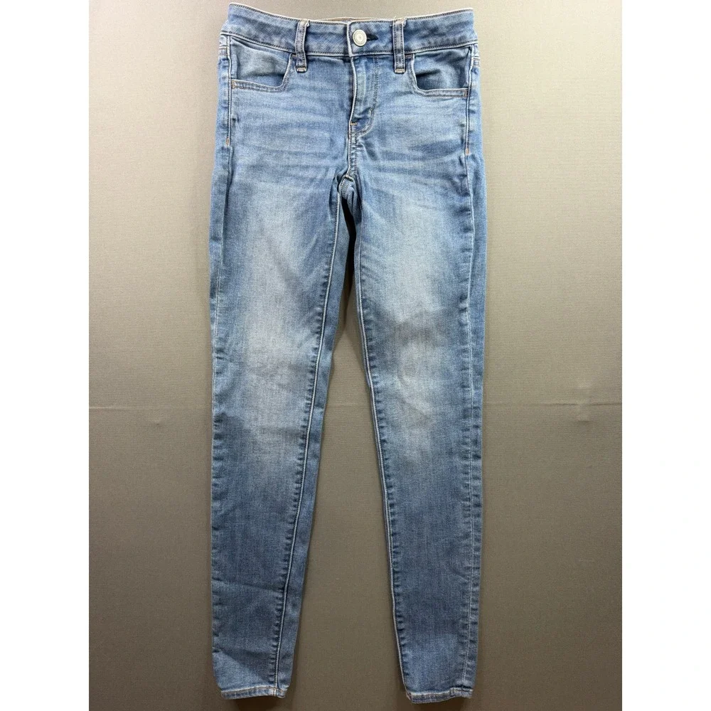 American Eagle Skinny Jeans‎ Womens Blue Light Wash Stretch 25x31